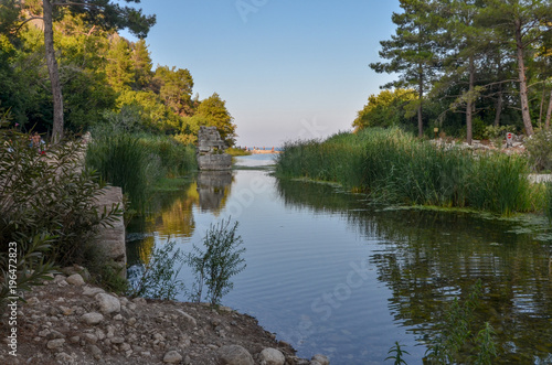 Fototapeta Naklejka Na Ścianę i Meble -  river among ruins of ancient Lycian town of Olympos Cirali, Kumluca region, Antalya province, Turkey