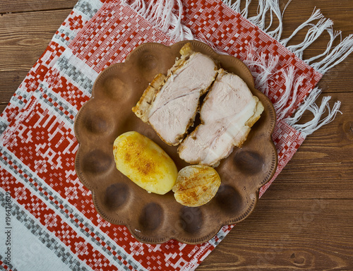 Transcarpathian cold boiled pork photo