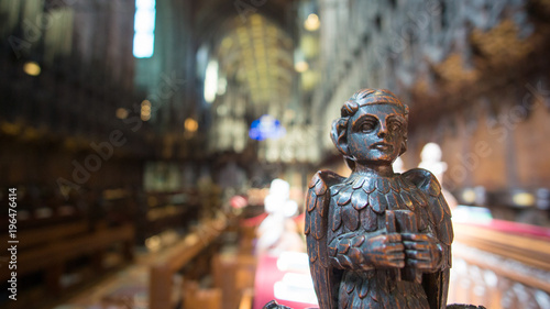 Wooden sculpture in Chester Cathedral photo