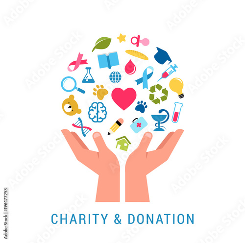 Charity, giving and donation poster template