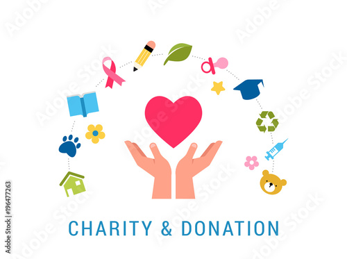 Charity, giving and donation poster template