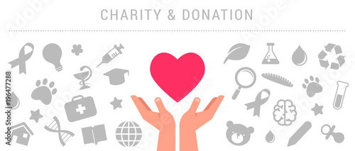 Charity, giving and donation poster template
