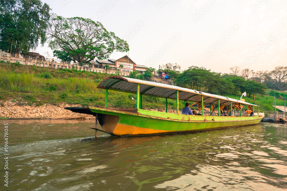The cruise on the Mekong River by boat fishermen. The cruise on the Mekong River by boat fishermen.