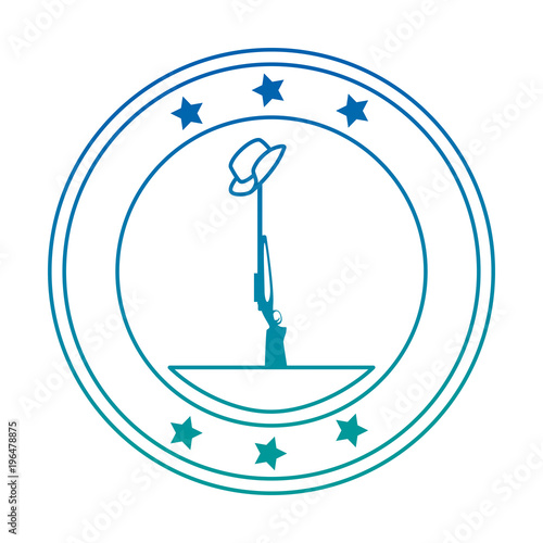 rifle and helmet emblem