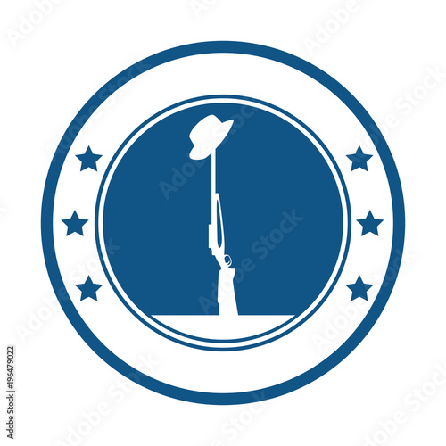 rifle and helmet emblem