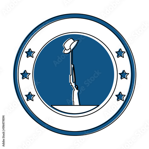 rifle and helmet emblem