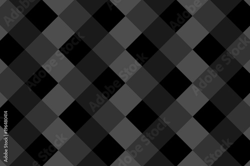 Square vector pattern, Rhombus background - black and grey
