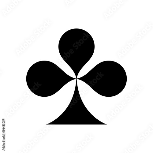 Playing cards game symbol, Clover, isolated.