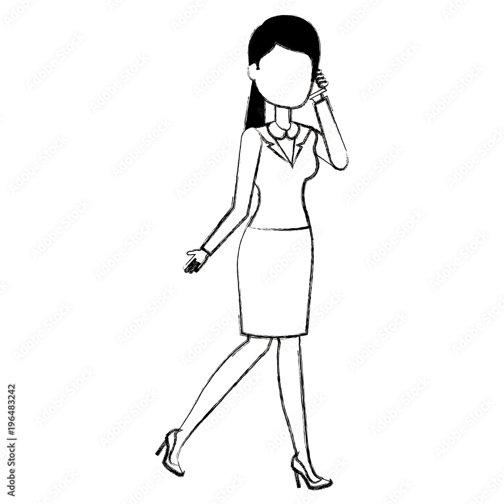 beautiful businesswoman calling with smartphone vector illustration design beautiful businesswoman calling with smartphone vector illustration design