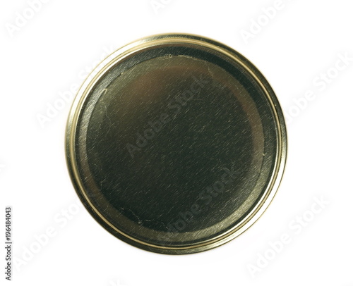 Jar lid isolated on white background, top view