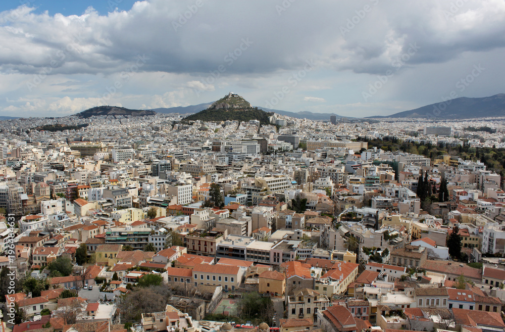 Mount Lycabettus in the city of Athens, Greece