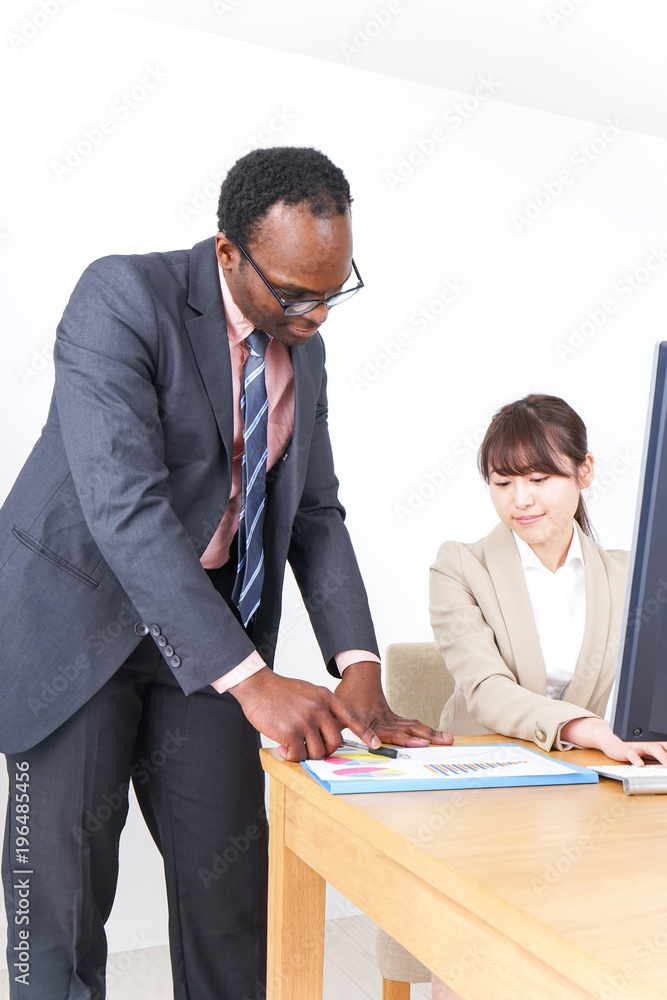 Businesspersons working in office