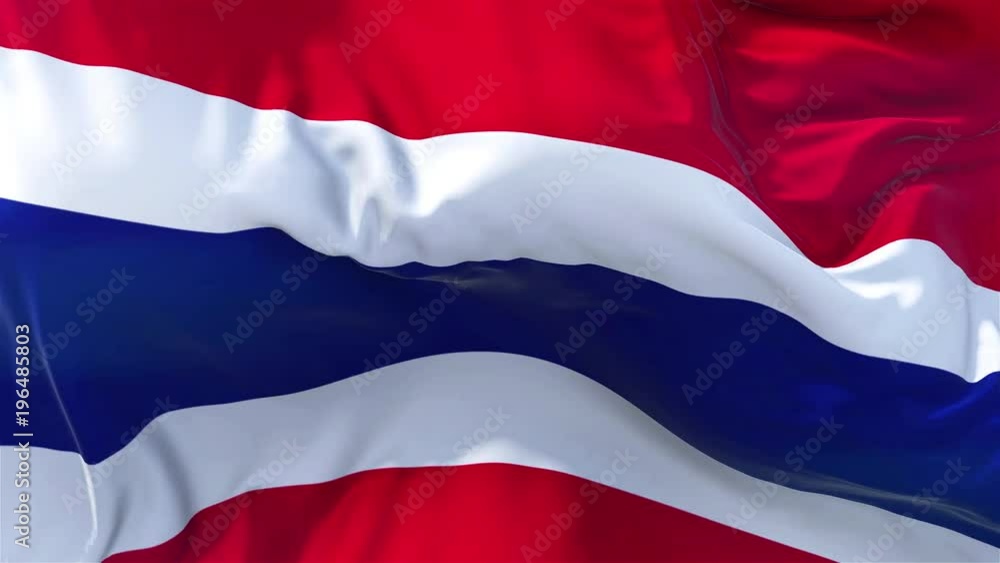 Thailand Flag in Slow Motion Classic Flag Smooth blowing in the wind on a windy day rising sun 4k Continuous seamless loop Background Thailand Flag in Slow Motion Classic Flag Smooth blowing in the wind on a windy day rising sun 4k Continuous seamless loop Background