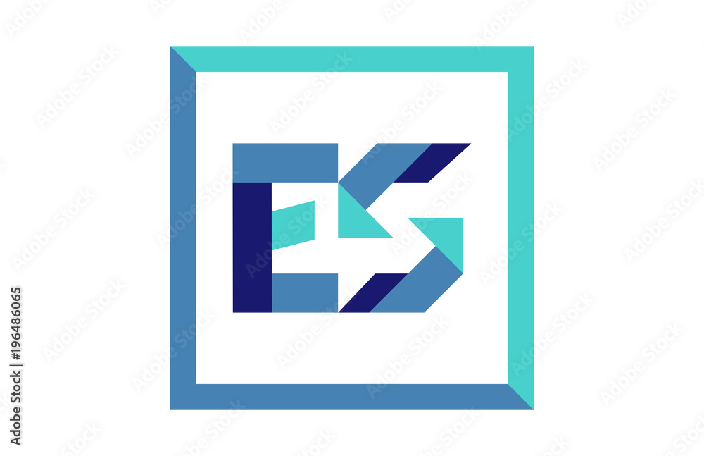 ES Square Ribbon Letter Logo ES Square Ribbon Letter Logo