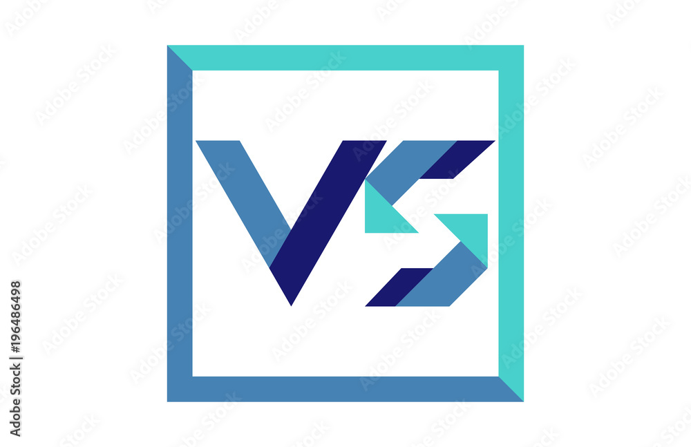 VS Square Ribbon Letter Logo VS Square Ribbon Letter Logo