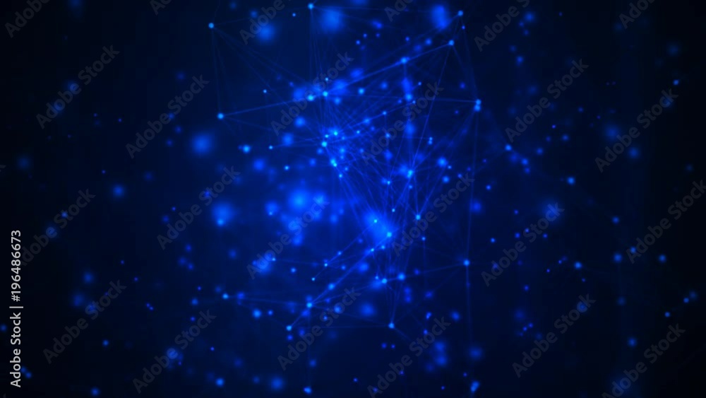 Blockchain technology and cryptocurrency network conceptual abstract animation