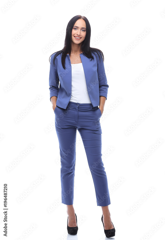 Confident young businesswoman standing with hands in pocket Confident young businesswoman standing with hands in pocket