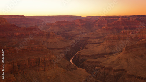 Sunset over grand Canyon National Park in Arizona, USA. 