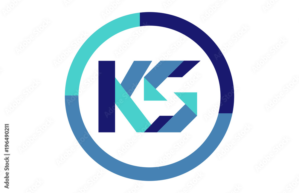 KS Global Blue Ribbon letter Logo KS Global Blue Ribbon letter Logo