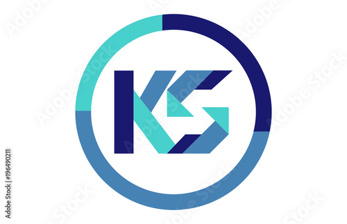 KS Global Blue Ribbon letter Logo
