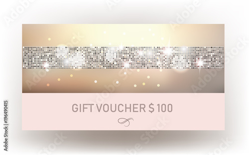 GIFT voucher with circle pattern. Vector illustration