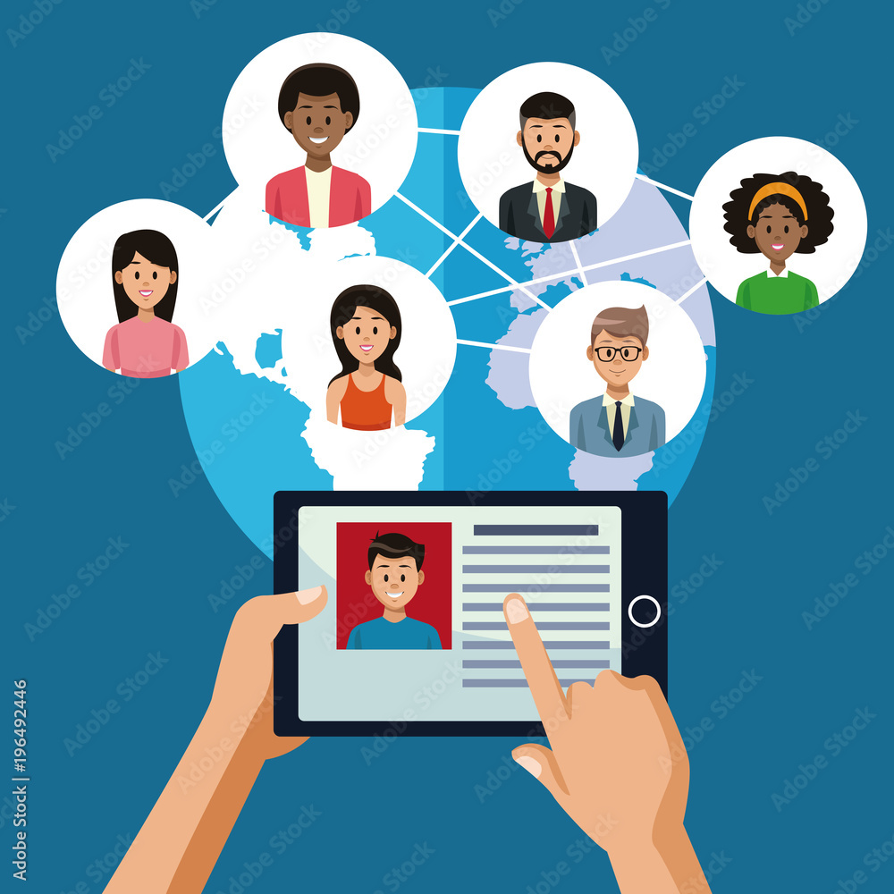 Using smartphone to connect people vector illustration graphic design Using smartphone to connect people vector illustration graphic design
