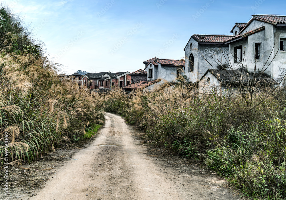 The dilapidated villas are in the outskirts