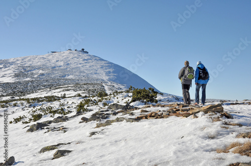 Winter tourist in Karkonosze Mountains © Marcin