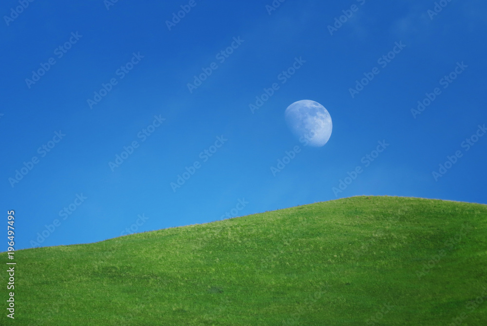 Fototapeta premium The moon above the hill