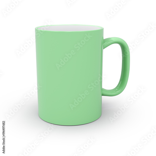 green cup 3D illustration, 3D rendering