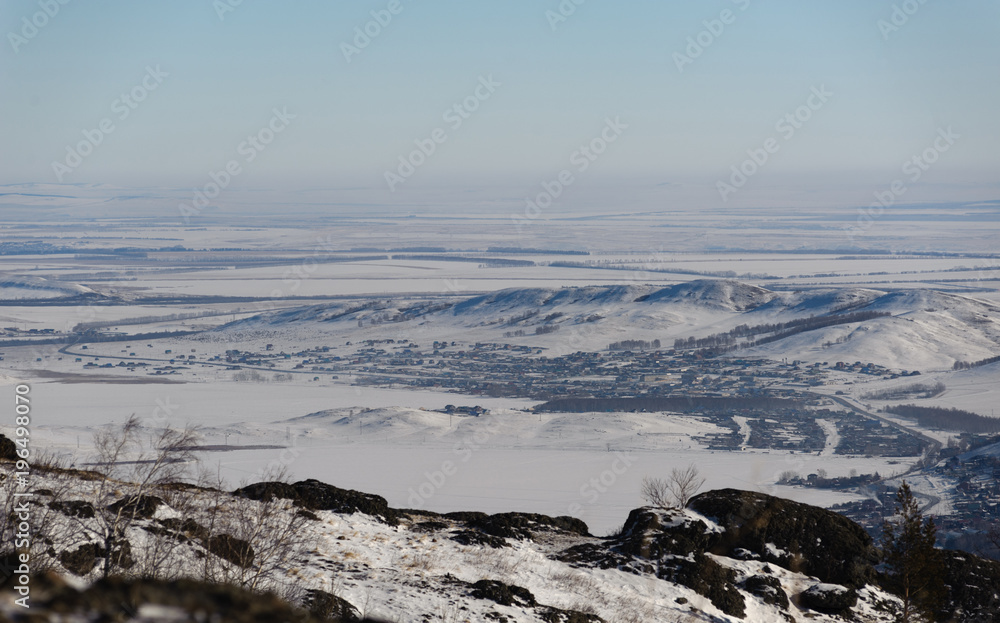 Mountains and winter landscape of the Southern Urals and Bashkiria Lake Yakty-Kul Mountains and winter landscape of the Southern Urals and Bashkiria Lake Yakty-Kul