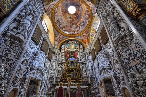 Palermo, Italy, Sicily August 24 2015. The beautiful Church of the Martorana, in the historic center. Byzantine building, it is a testimony of oriental religious and artistic culture in Italy