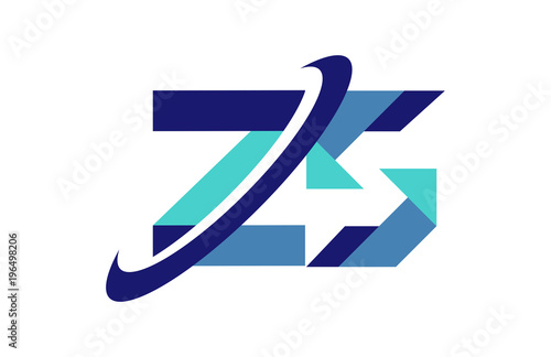 ZS Ellipse Swoosh Ribbon Letter Logo