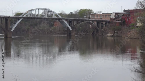 The Edmund Pettus Bridge, a historic civil rights site, leads into Selma, Alabama. photo