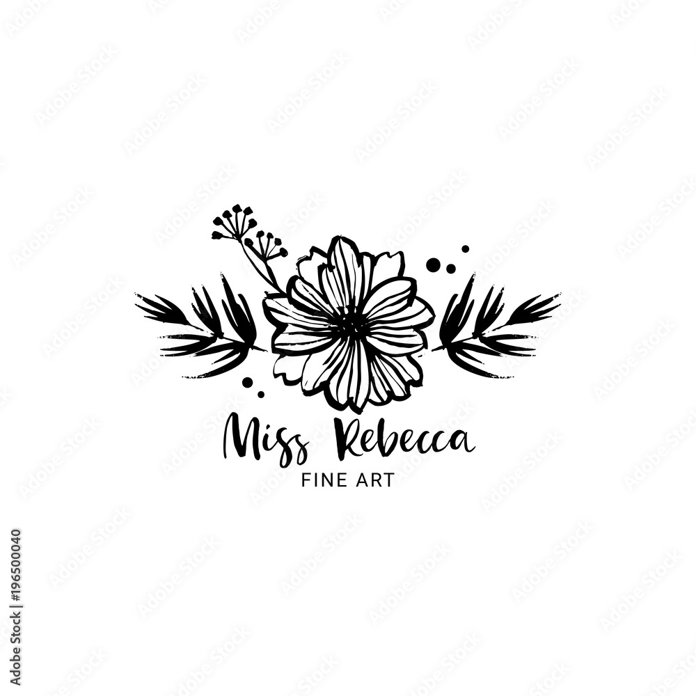 Flower logo template. Floral botanical collection. Hand drawn design elements. Nature vector illustration. Flower logo template. Floral botanical collection. Hand drawn design elements. Nature vector illustration.