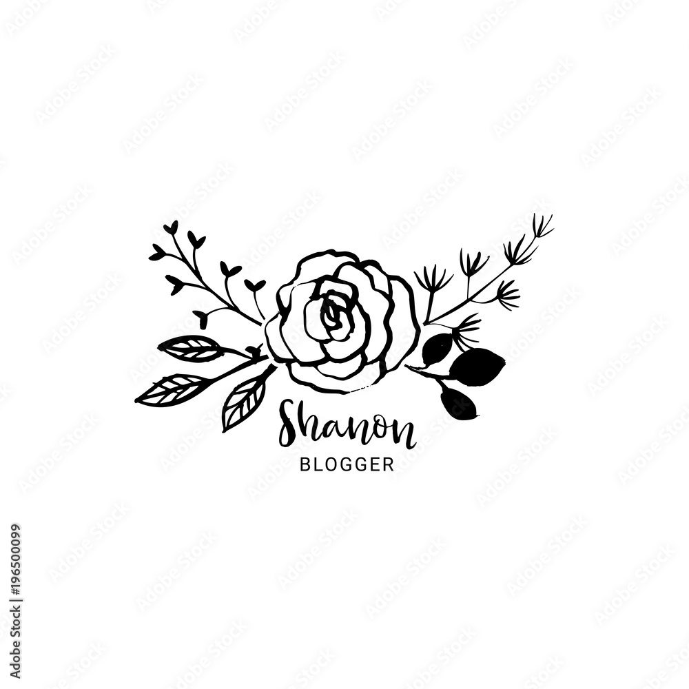 Flower logo template. Floral botanical collection. Hand drawn design elements. Nature vector illustration. Flower logo template. Floral botanical collection. Hand drawn design elements. Nature vector illustration.