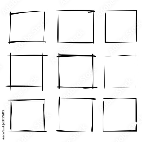 blank grunge rectangle frame set