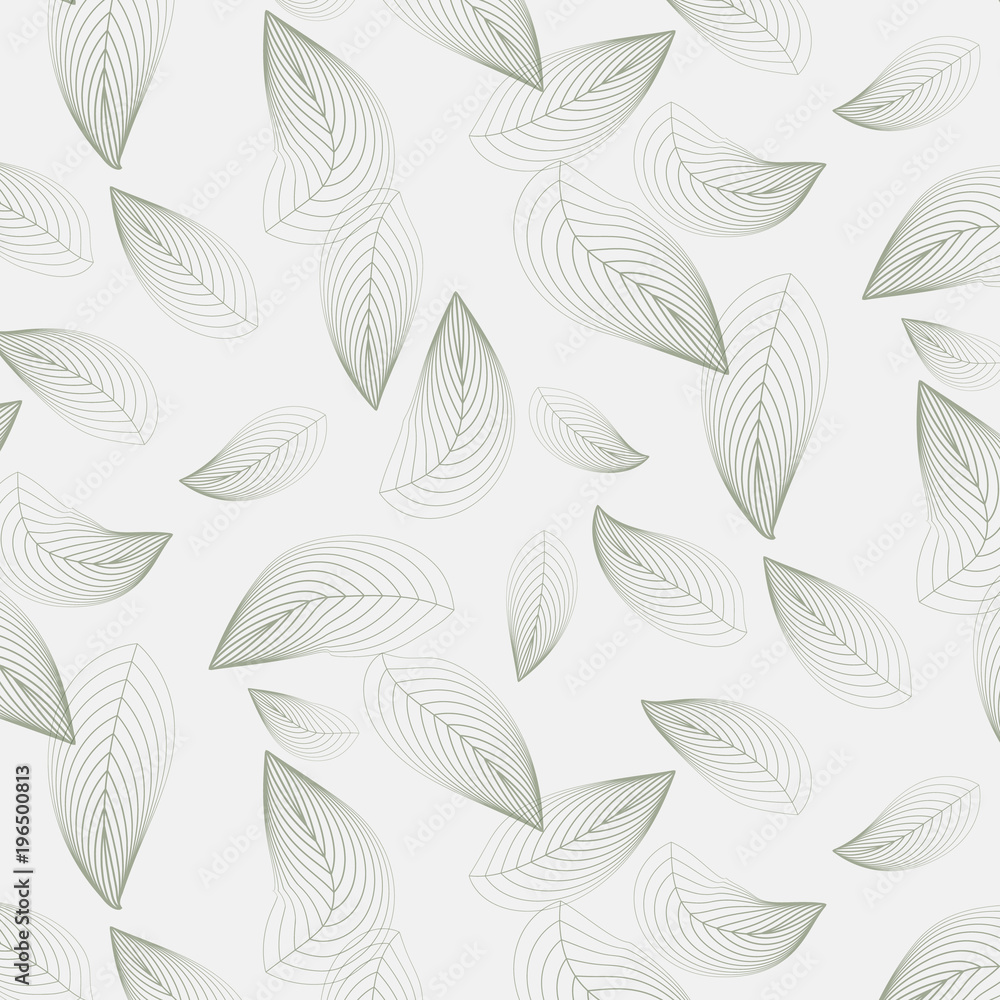 linear vector pattern, repeating abstract leaves, linear of leaf or flower, floral. graphic clean design for fabric, event, wallpaper etc. pattern is on swatches panel.