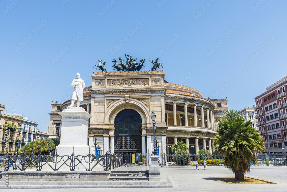 The Politeama Theatre in Palermo in Sicily, Italy