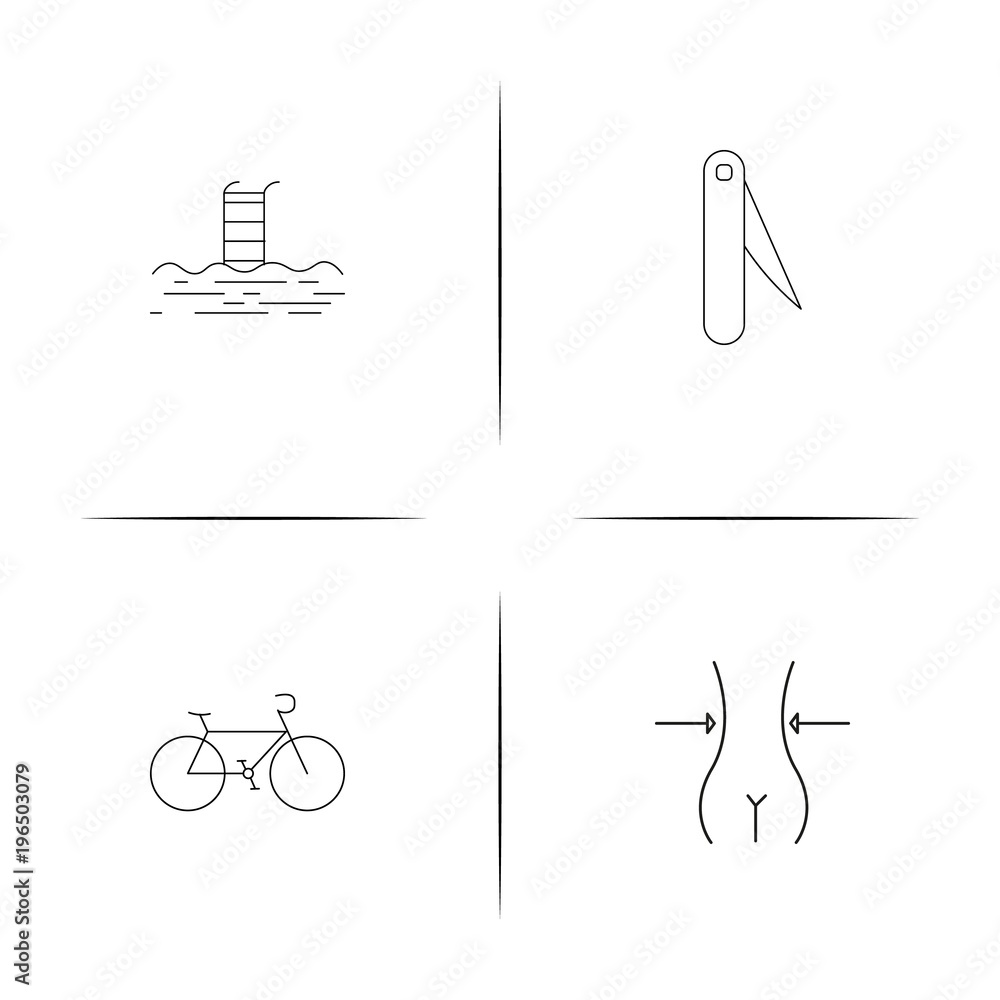 Sport Fitness And Recreation simple linear icon set.Simple outline icons Sport Fitness And Recreation simple linear icon set.Simple outline icons