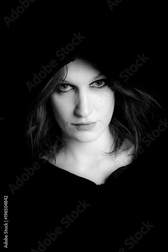 Foto portrait of dominant woman - black and white image