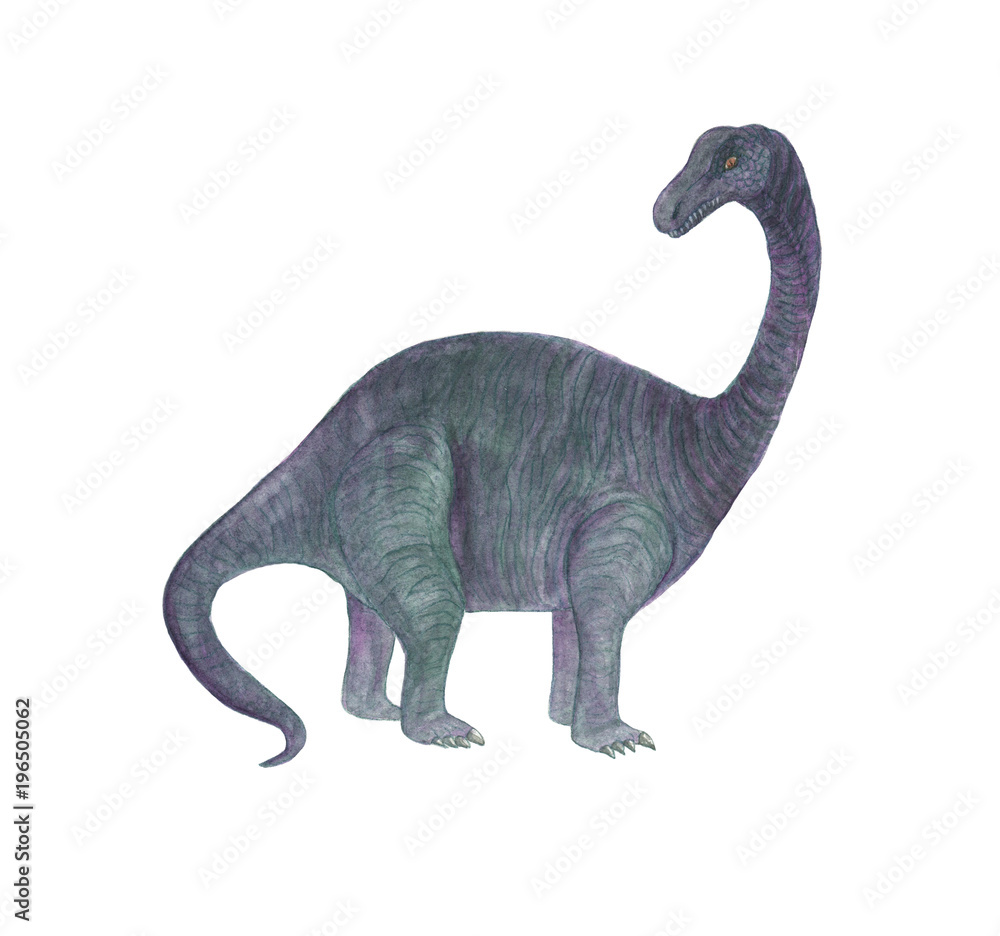 Watercolor painting dinosaur