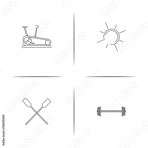 Sport Fitness And Recreation simple linear icon set.Simple outline icons
