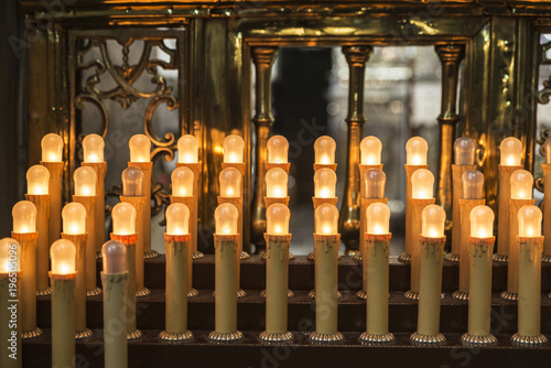Candles in a church in Palermo, Sicily, Italy