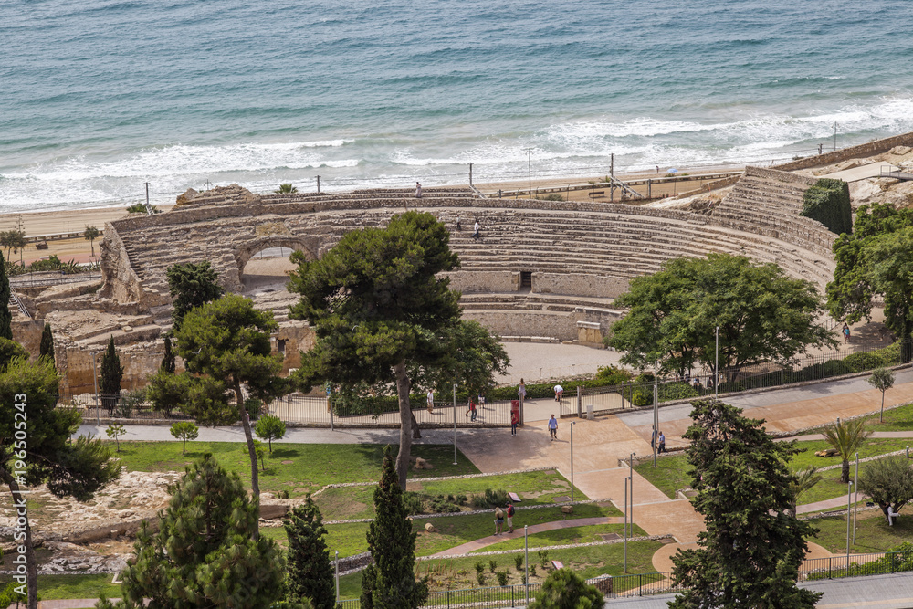 Roman amphitheatre, UNESCO world heritage site, roman heritage legacy,Tarragona, Catalonia, Spain.