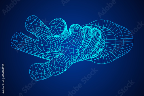 Electrical cable cleared wire. Wireframe low poly mesh vector illustration