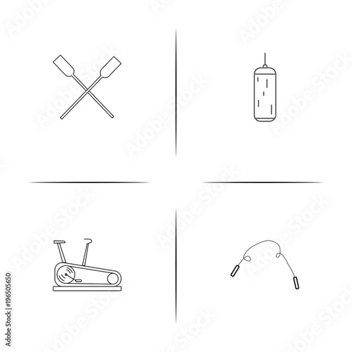 Sport Fitness And Recreation simple linear icon set.Simple outline icons