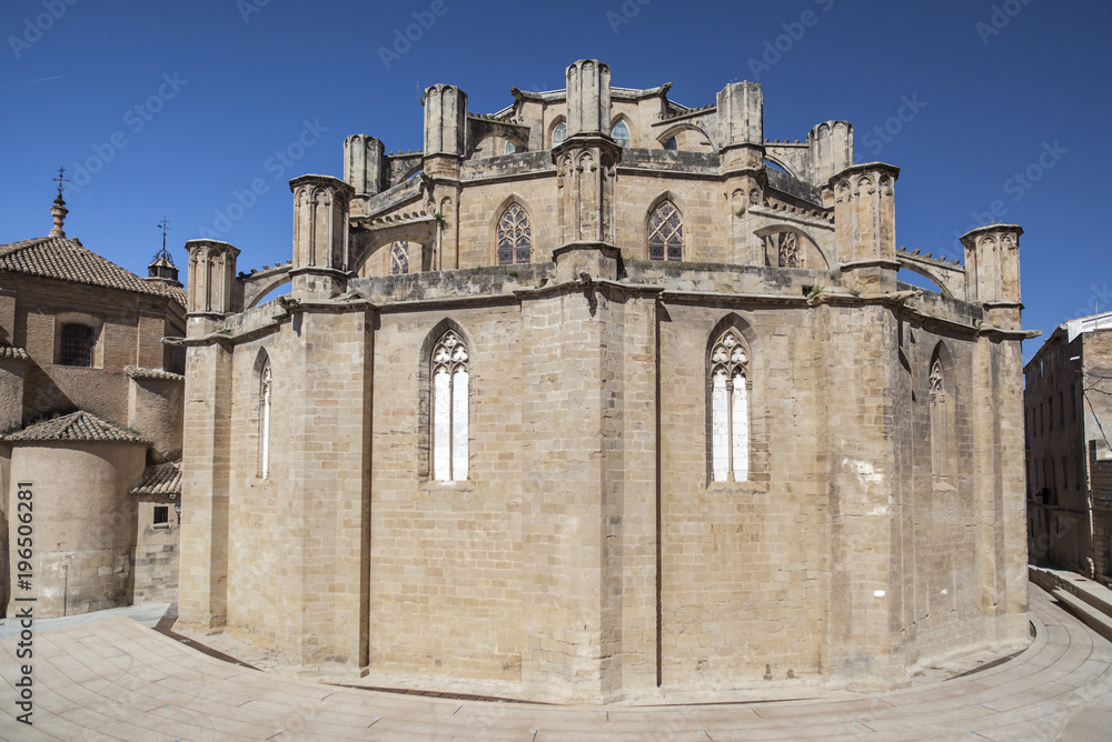 Architecture, religious building, Cathedral, Santa Maria de Tortosa, gothic and baroque style, exterior apse view, Tortosa, province Tarragona,Catalonia. Spain.