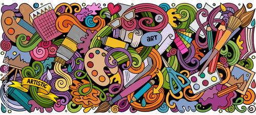 Cartoon vector doodles Art and Design horizontal stripe illustration