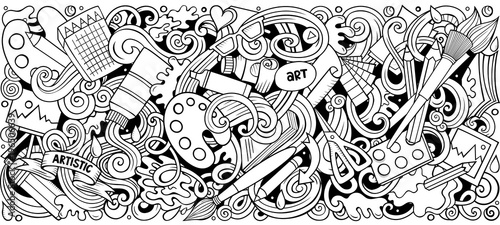 Cartoon vector doodles Art and Design horizontal stripe illustration